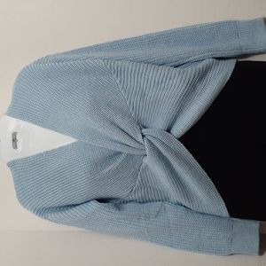 Fashion Nova Women's Light Blue V Neck Knitted Sweater. Size S.